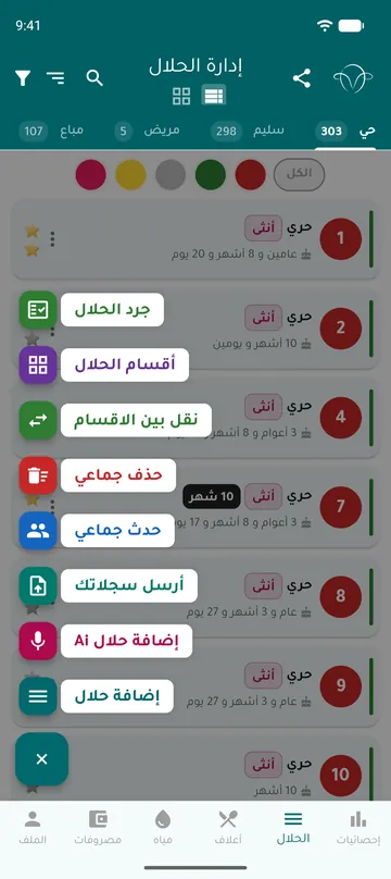 قائمة الإجراءات